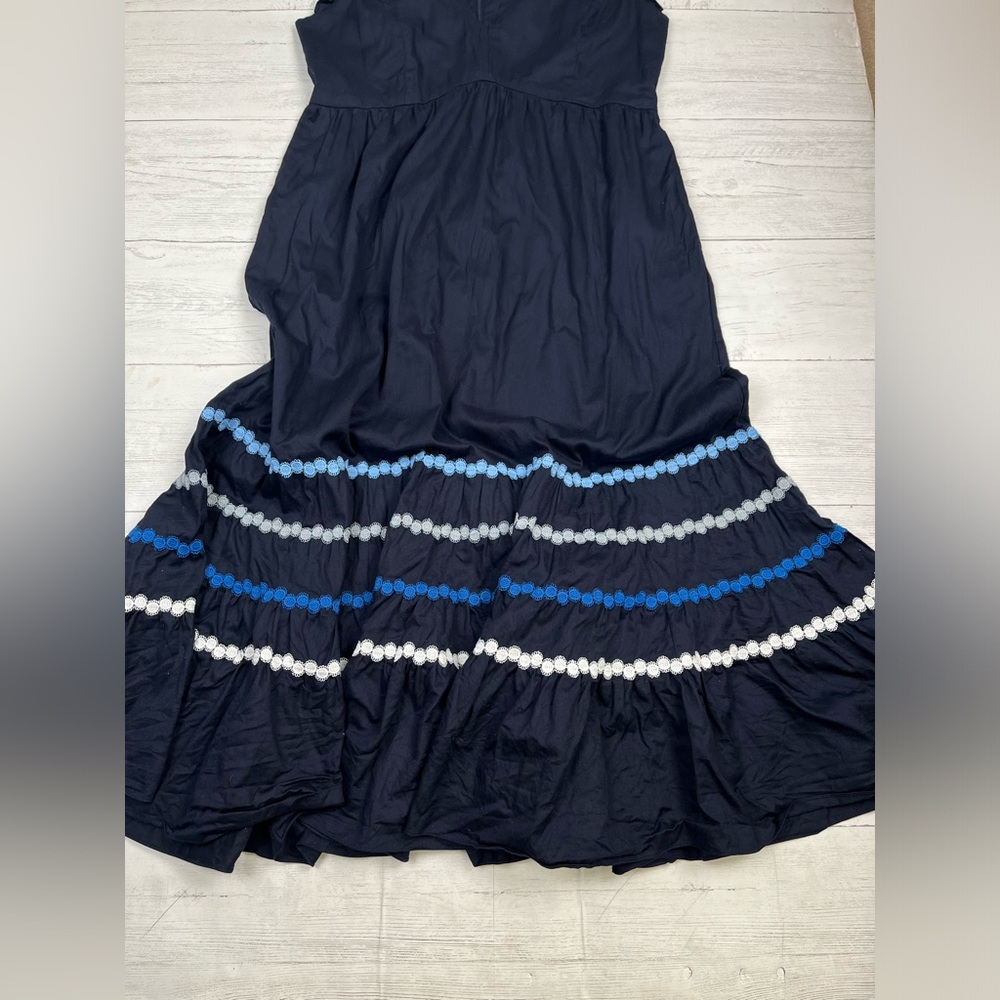 Sachin + Babi Dark Blue Maxi Dress with Light Blue and White Details - Picture 4 of 8